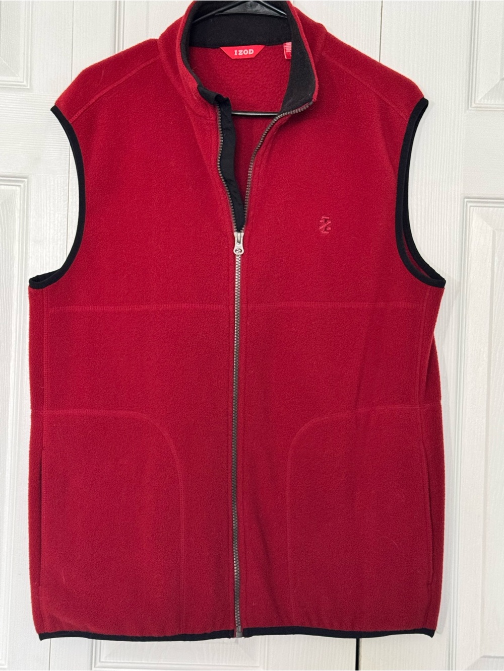 IZOD Men's Red Fleece Zip-Front Vest